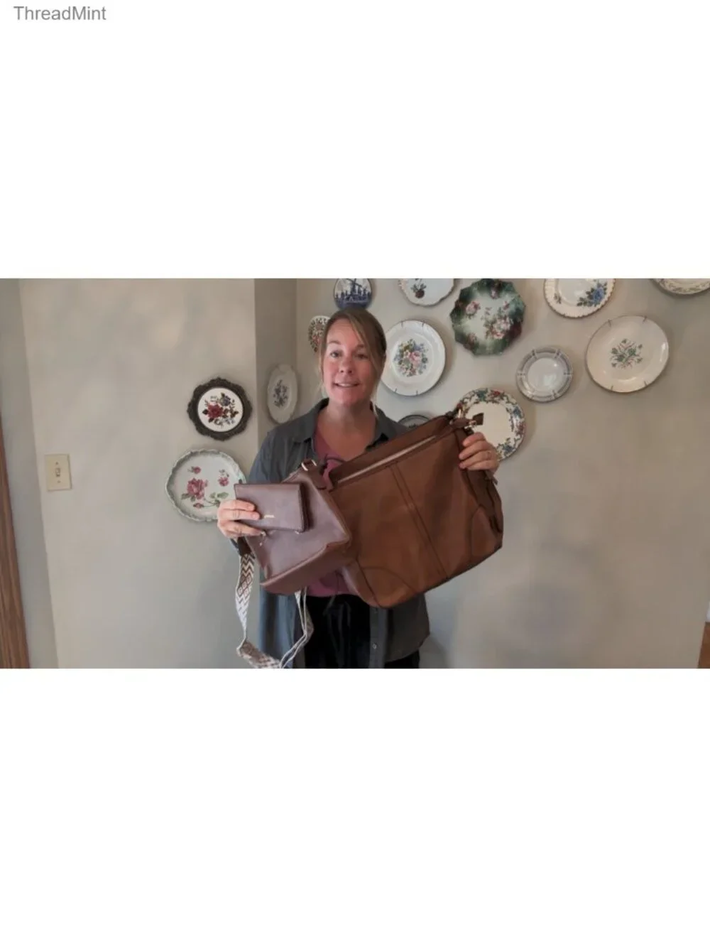 PU Leather 3 Piece Handbag Set with Crossbody Bag, Hobo Tote and Wallet